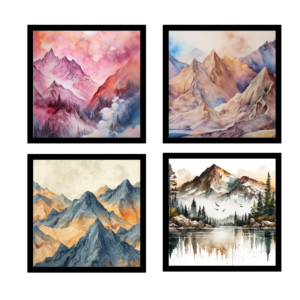 Abstract Mountains View Wall Frame main