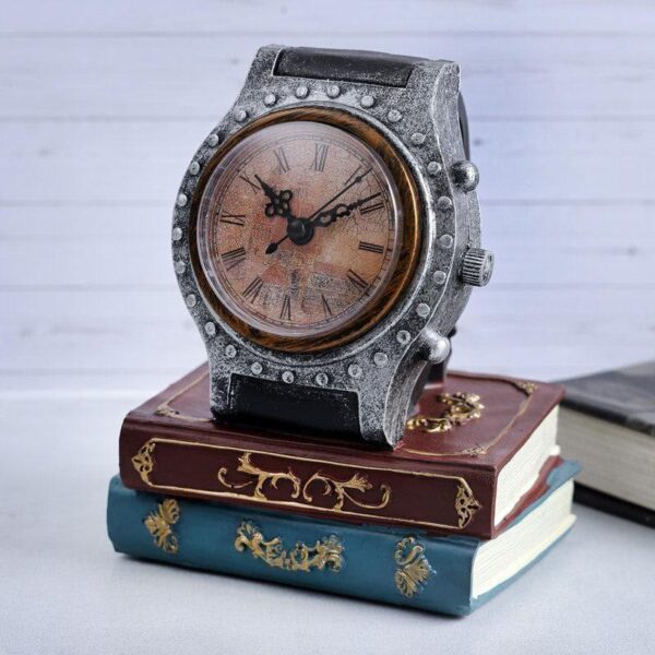 table clock retro bookstack clock silver 2.jpg