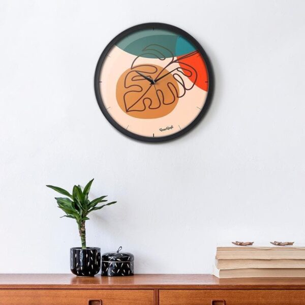 wall clock abstract leafy wall clock 1.jpg